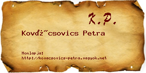Kovácsovics Petra névjegykártya