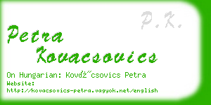 petra kovacsovics business card